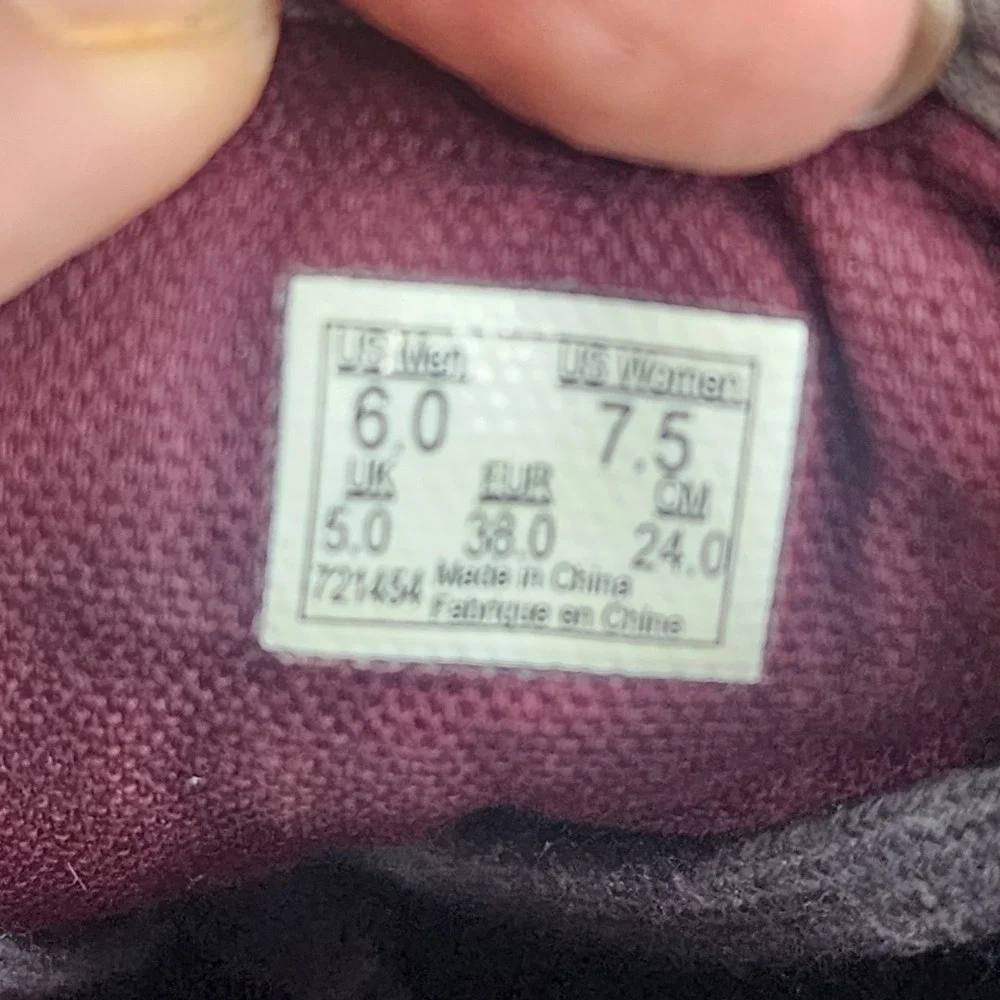 Vans Old Skool Suede Sneakers Grey Burgundy Skate Shoes Mens 6 Womens 7.5